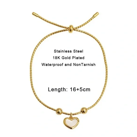 NEW 18k Gold Plated Heart Bracelet - Picture 2 of 8